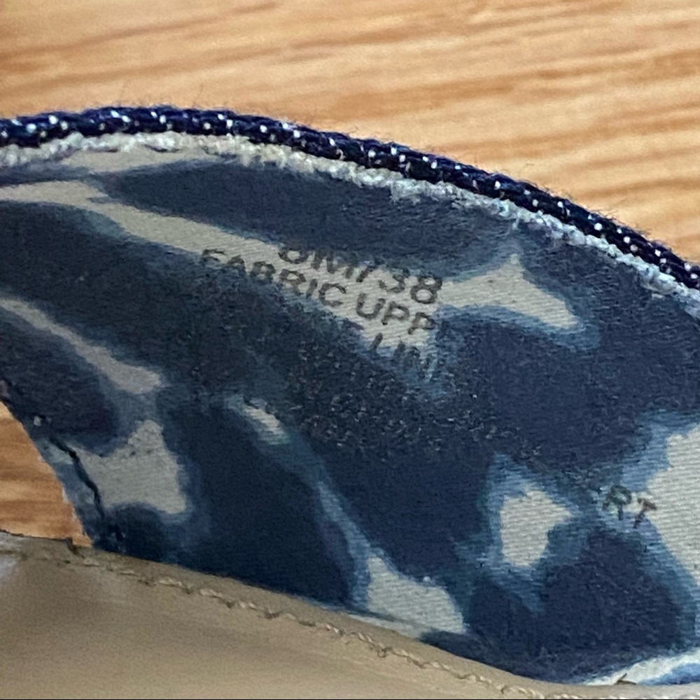 Arturo Chiang Blue Denim Espadrille Wedge Slides - Picture 7 of 7
